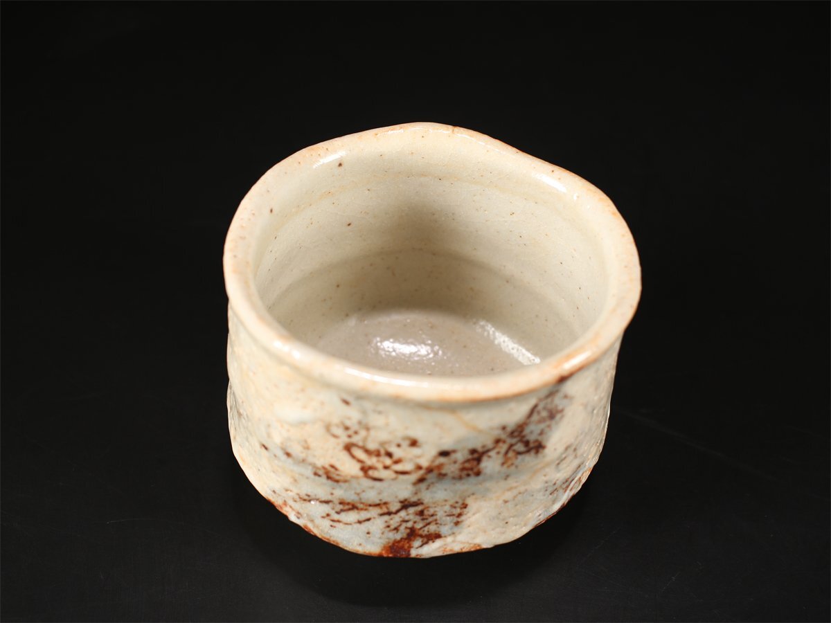 吉】CK440 桃山窯 【林英仁】 絵志野 茶碗/共箱付 美品!(志野 吉】CK440 桃山窯 【林英仁】 絵志野 茶碗/共箱付 美品!(志野