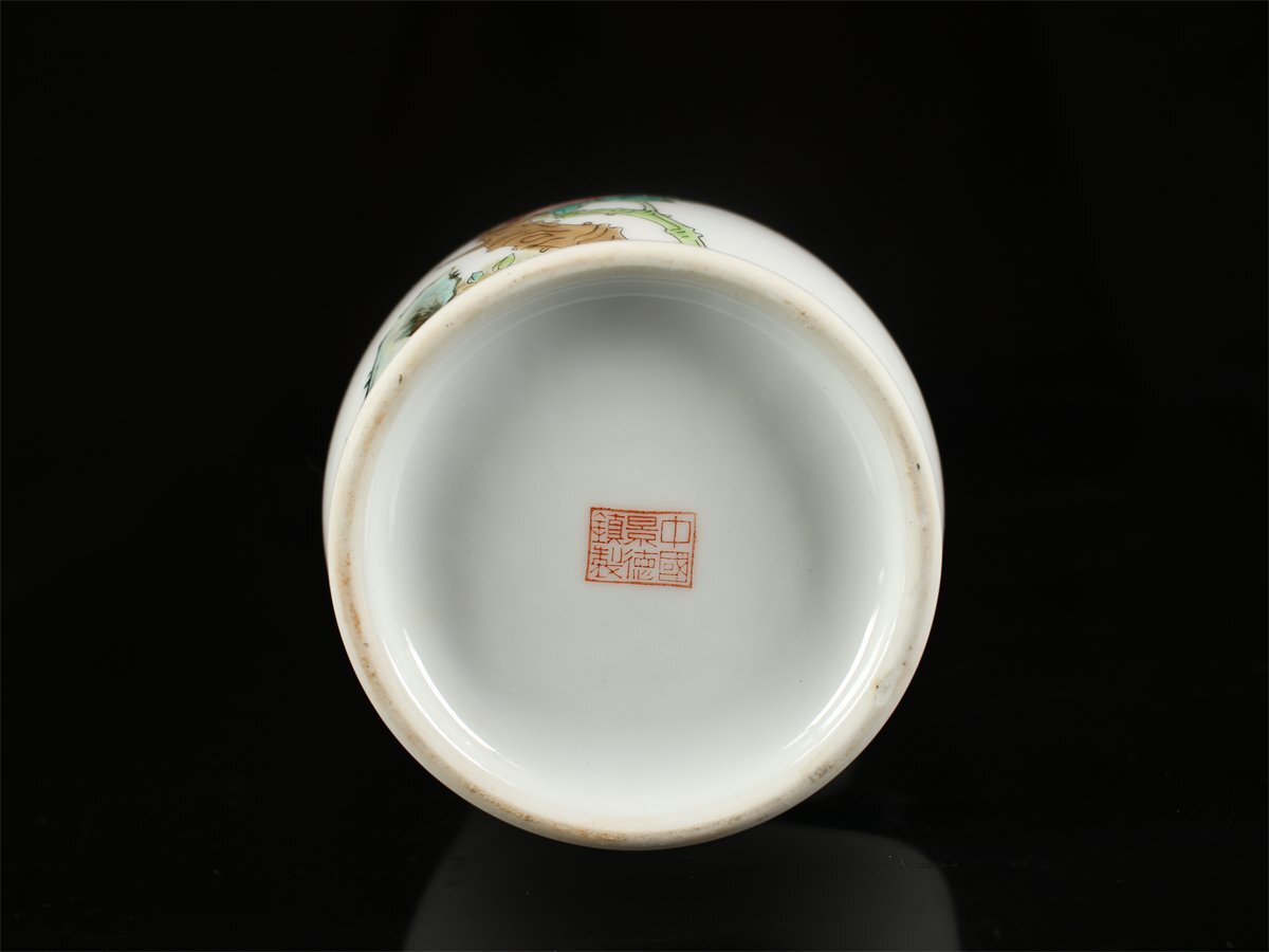 吉】CK560 唐物 【中国景徳鎮製】 粉彩花鳥紋 花瓶 高30.4㎝/共 吉】CK560 唐物 【中国景徳鎮製】 粉彩花鳥紋 花瓶 高30.4㎝/共