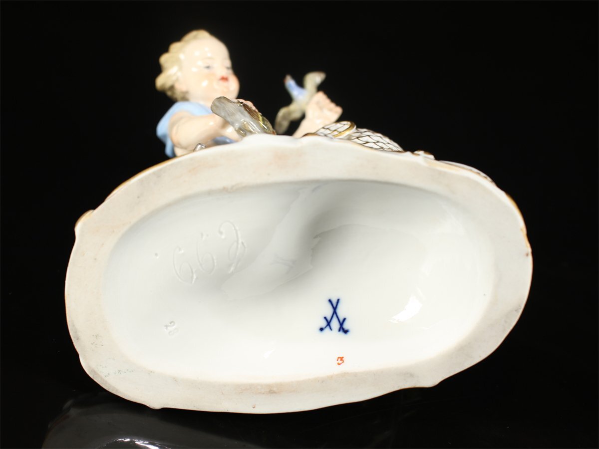 吉】CK547 MEISSEN 【マイセン】 オールド 色絵金彩 人物鳥籠 吉】CK547 MEISSEN 【マイセン】 オールド 色絵金彩 人物鳥籠