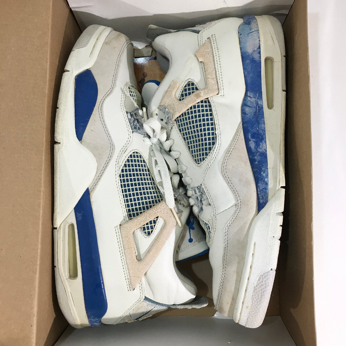 AIR JORDAN 4 RETRO "MILITARY BLUE"(2006) 308497-141 (オフホワイト/ミリタリーブルー/ニュートラルグレー)