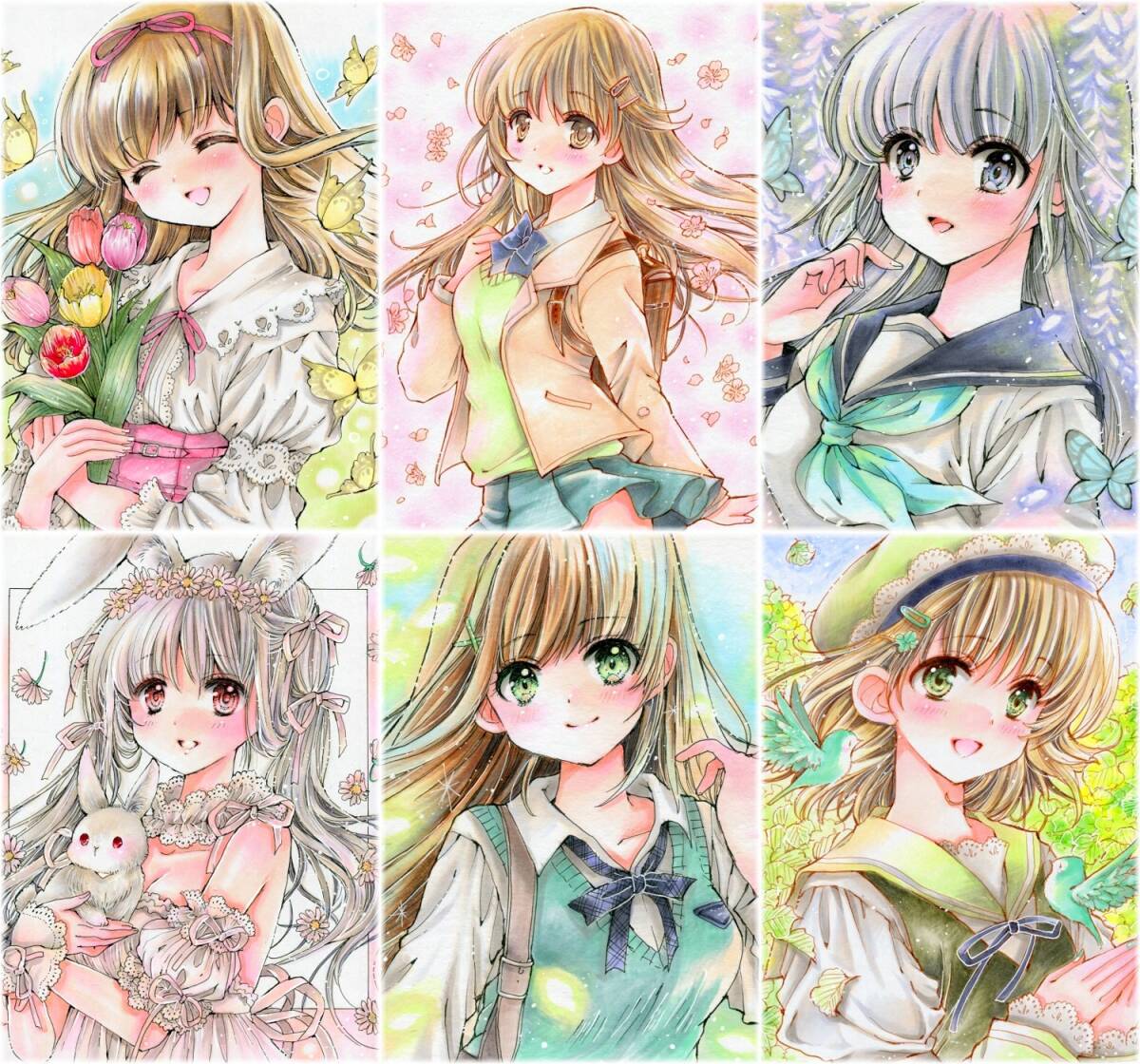 手描きイラスト簡易リクエスト☆colorful 2025春☆色紙、A4、B5 手描きイラスト簡易リクエスト☆colorful 2025春☆色紙、A4、B5