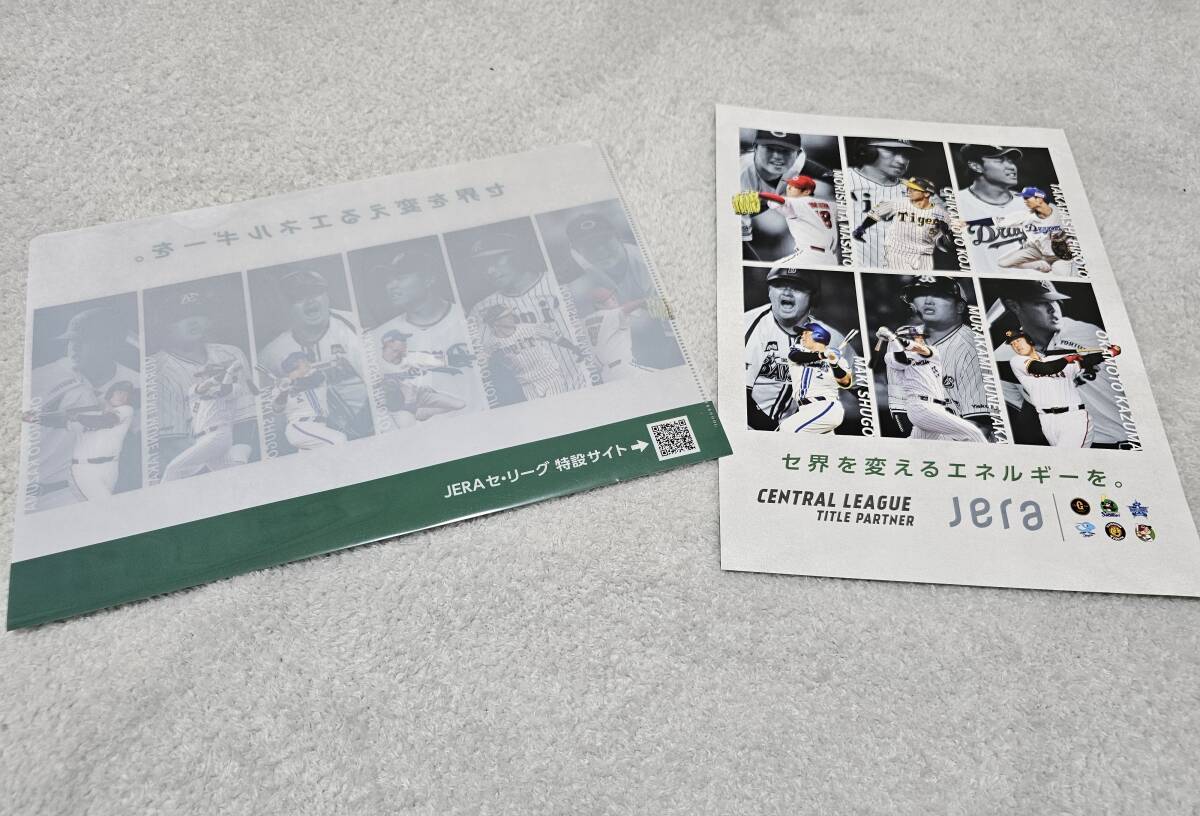 ◆新品◆NPB◆JERAセントラル・リーグ◆クリアファイル A4 2枚◆野球の夢。プロの誇り。◆日本野球機構◆_画像3