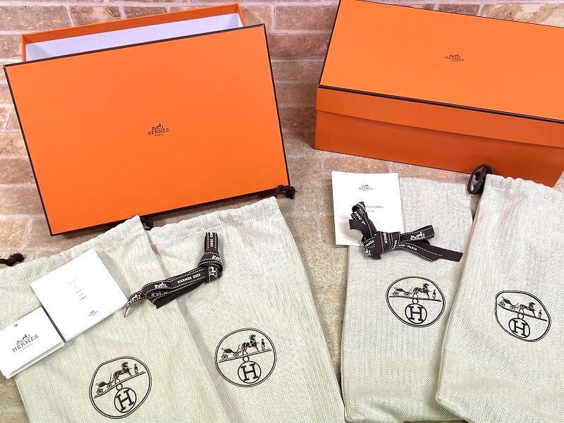 HERMES エルメス シューズ用/靴ボックス/空箱/保存袋/リボン HERMES エルメス シューズ用/靴ボックス/空箱/保存袋/リボン