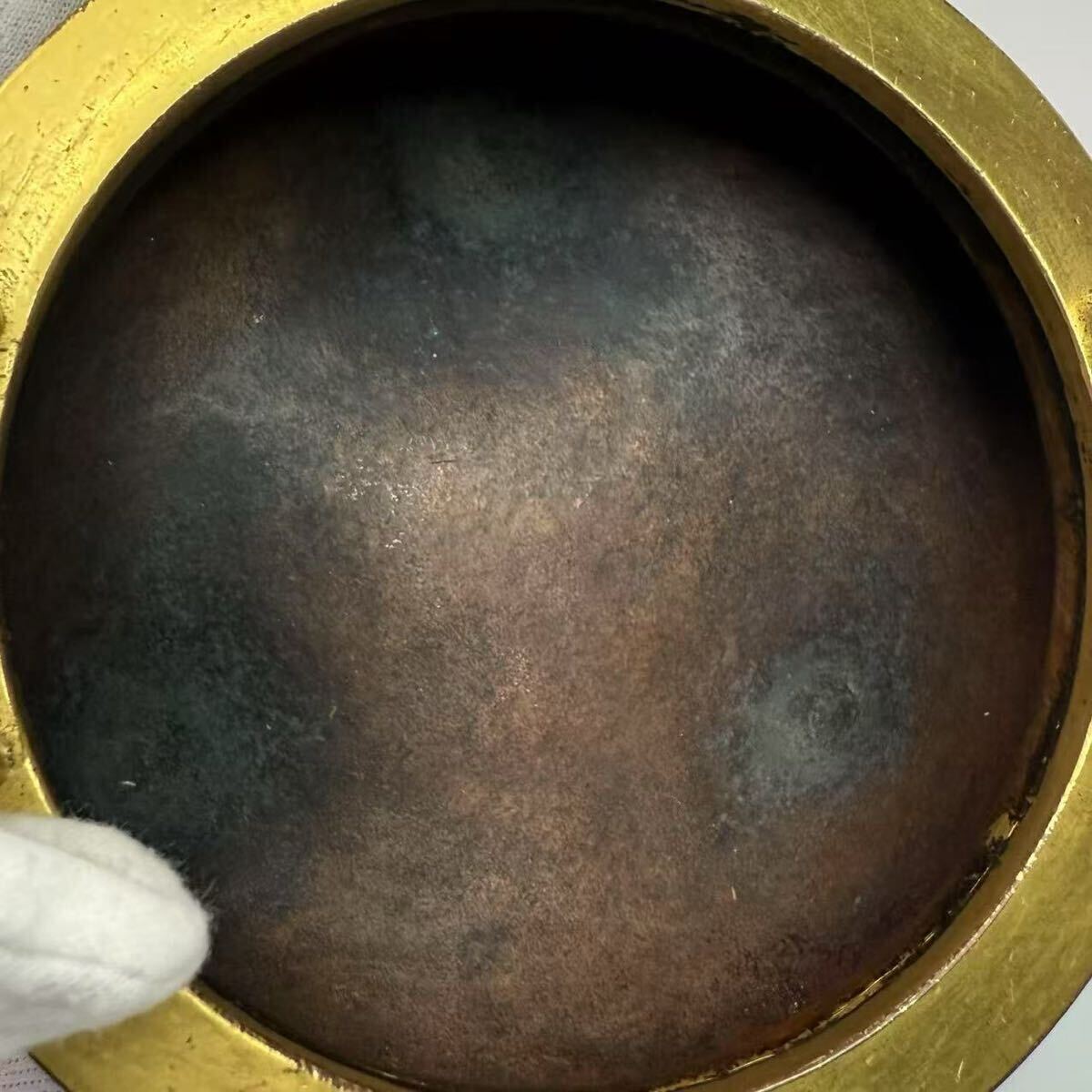 中国古美術 時代物 七宝焼 三足香炉 香炉 蓮図 鍍金 銅製 中国 中国古美術 時代物 七宝焼 三足香炉 香炉 蓮図 鍍金 銅製 中国