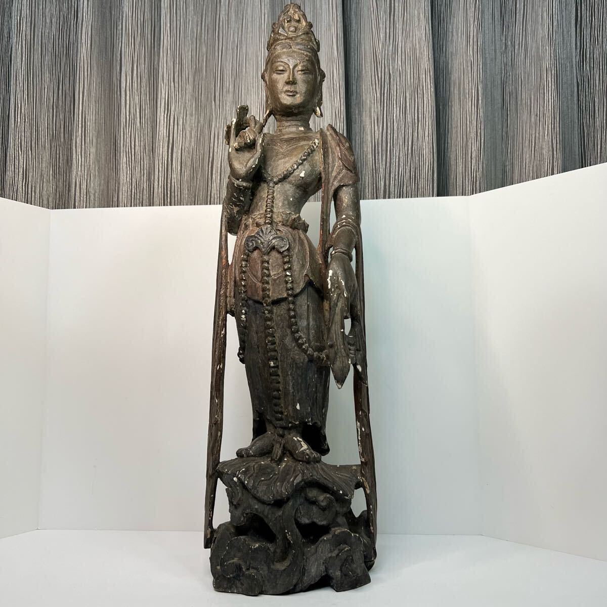 中国古美術 時代物 木彫 仏像 仏教美術 唐物 彫刻 観音像 置物 中国古美術 時代物 木彫 仏像 仏教美術 唐物 彫刻 観音像 置物