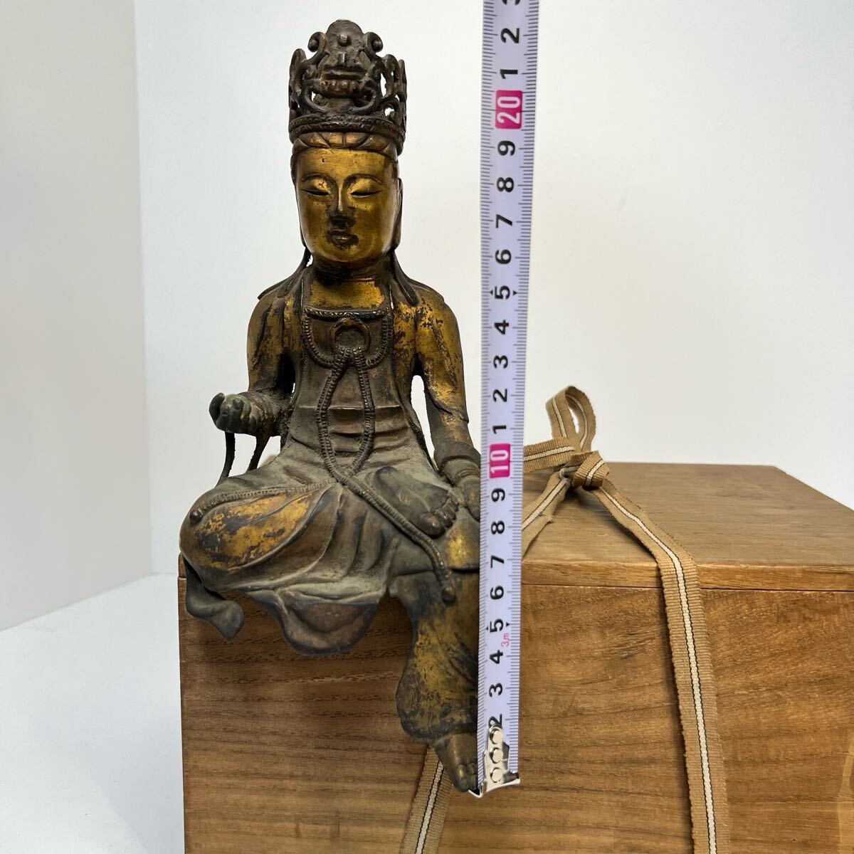 中国古美術 時代物 仏像 仏教美術 銅製 古銅 鍍金 自在観音 観 中国古美術 時代物 仏像 仏教美術 銅製 古銅 鍍金 自在観音 観