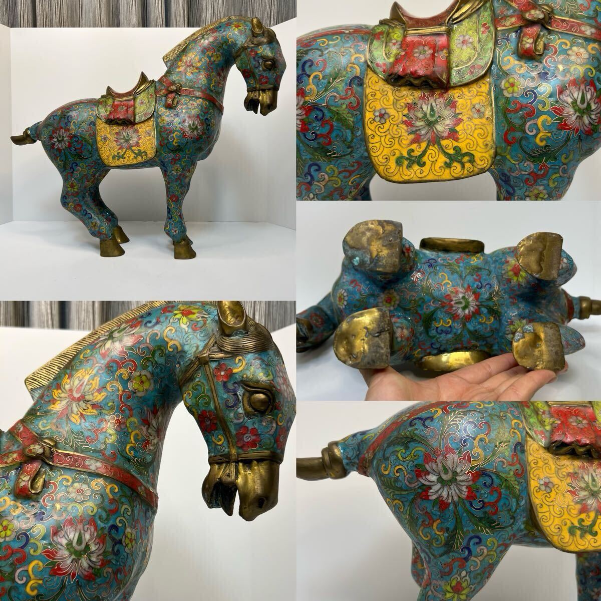 中国古美術 時代物 馬置物 七宝焼 インテリア 置物 唐物 中国 中国古美術 時代物 馬置物 七宝焼 インテリア 置物 唐物 中国