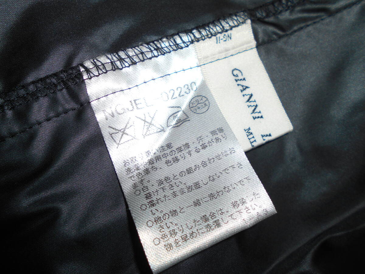 b416◆GIANNI LO GIUDICE ストレッチナイロンコート◆ジャンニロジュディチェ 40 黒 スタンドカラー バックウエストゴム 裾ドローコード7D_画像6