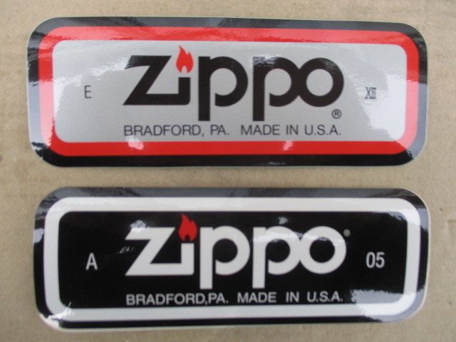 【送料無料】Zippo ジッポーライター　ステッカー ２枚セット　黒／銀　１５ｃｍ　たばこ　セブンスター　ハイライト　ピース