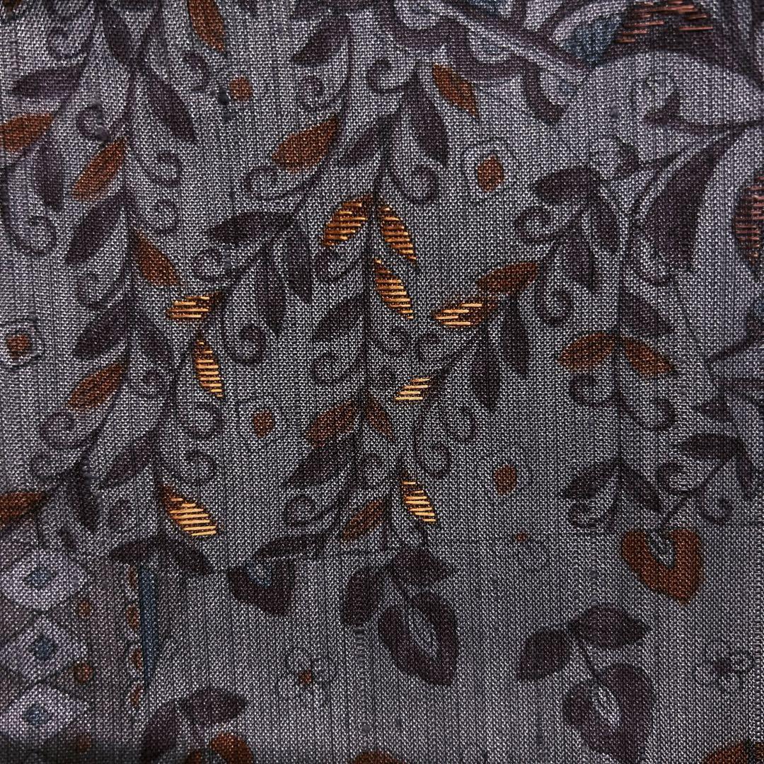 付け下げ 刺繍 紬 辻ヶ花 裂取り 唐花草 縞 菱 パープル 着物 付け下げ 刺繍 紬 辻ヶ花 裂取り 唐花草 縞 菱 パープル 着物