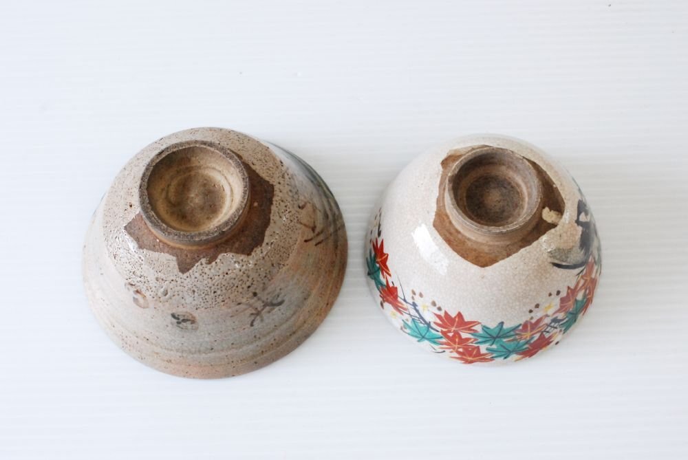茶箱一式 抹茶碗 茶筅 棗 茶杓 京焼 織部 時代骨董 [H439 茶箱一式 抹茶碗 茶筅 棗 茶杓 京焼 織部 時代骨董 [H439