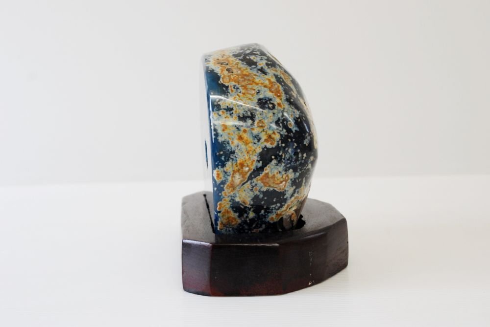 青瑪瑙 ブルーメノウ 水晶石 20cm 4.5kg 天然石 原石 鑑賞石 台 青瑪瑙 ブルーメノウ 水晶石 20cm 4.5kg 天然石 原石 鑑賞石 台