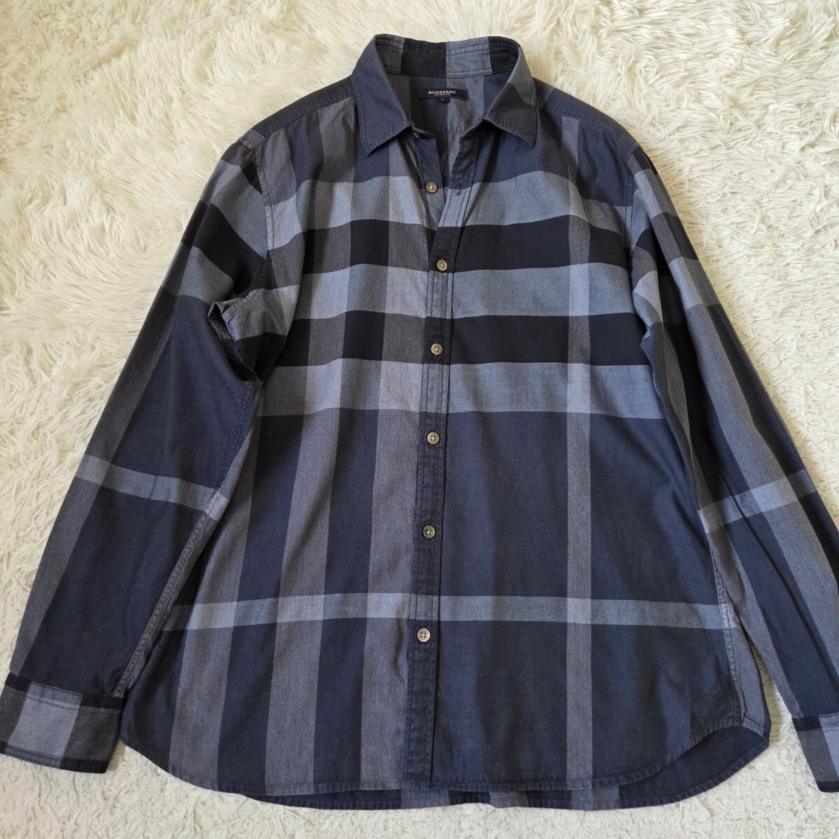 美品 バーバリー ロンドン【メガチェック 希少サイズ L 総柄 美品 バーバリー ロンドン【メガチェック 希少サイズ L 総柄