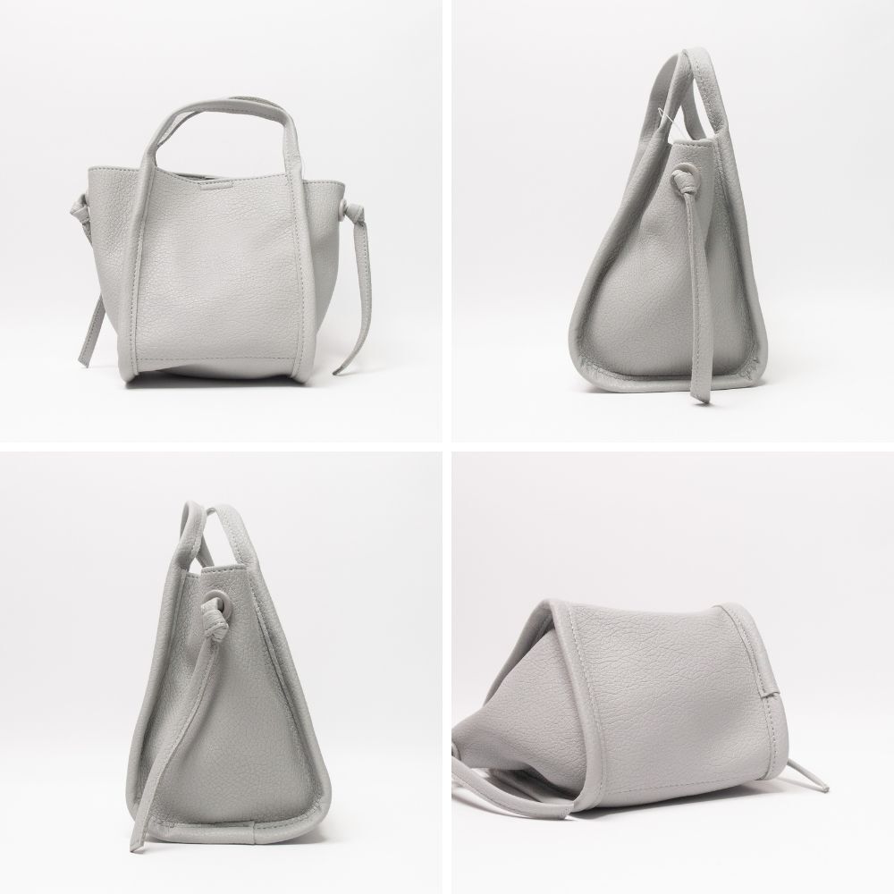 新品 COOCO シュリンクフェイクレザー 2WAY ハンドバッグ グレー