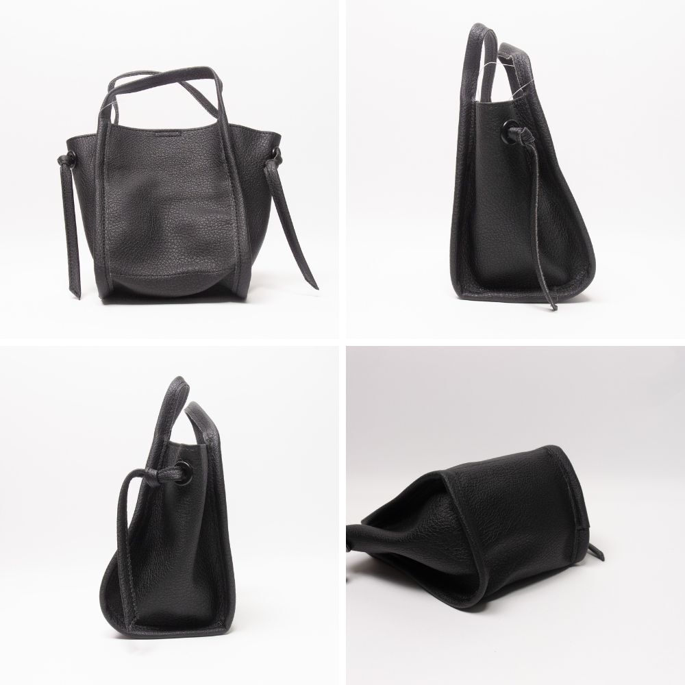 新品 COOCO シュリンクフェイクレザー 2WAY ハンドバッグ ブラック