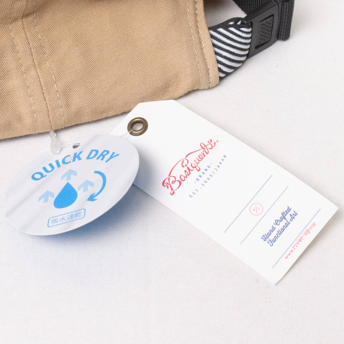 新品 Basiquenti ロゴ アンパイアキャップ フリーサイズ ベージュ_画像8