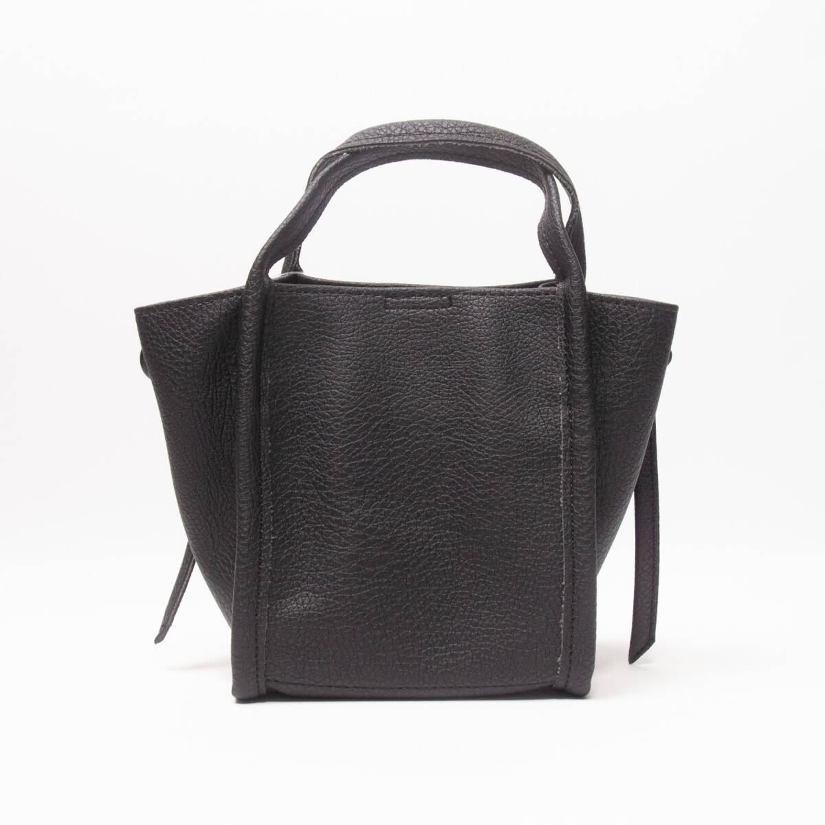 新品 COOCO シュリンクフェイクレザー 2WAY ハンドバッグ ブラック
