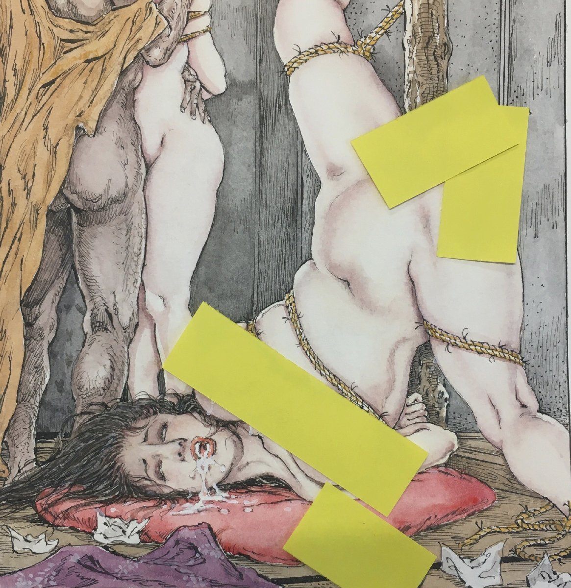 真作保証『笠間しろう 直筆著彩原畫 畫稿 SM』検)伊藤晴雨 小妻容子 前田壽安 ケン月影 間宮圣士 官能劇畫 緊縛