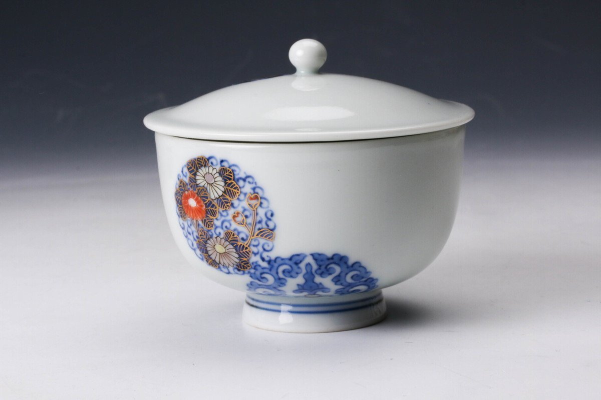 SAG】十二代 酒井田柿右衛門 染錦丸紋花香茶器 茶注 蓋付煎茶碗 SAG】十二代 酒井田柿右衛門 染錦丸紋花香茶器 茶注 蓋付煎茶碗
