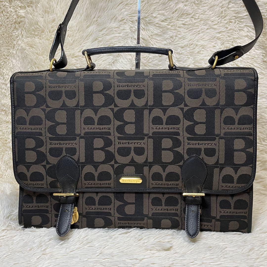 希少】Burberry's バーバリーズ 2way A4 ロゴ ビジネスバッグ 希少】Burberry's バーバリーズ 2way A4 ロゴ ビジネスバッグ