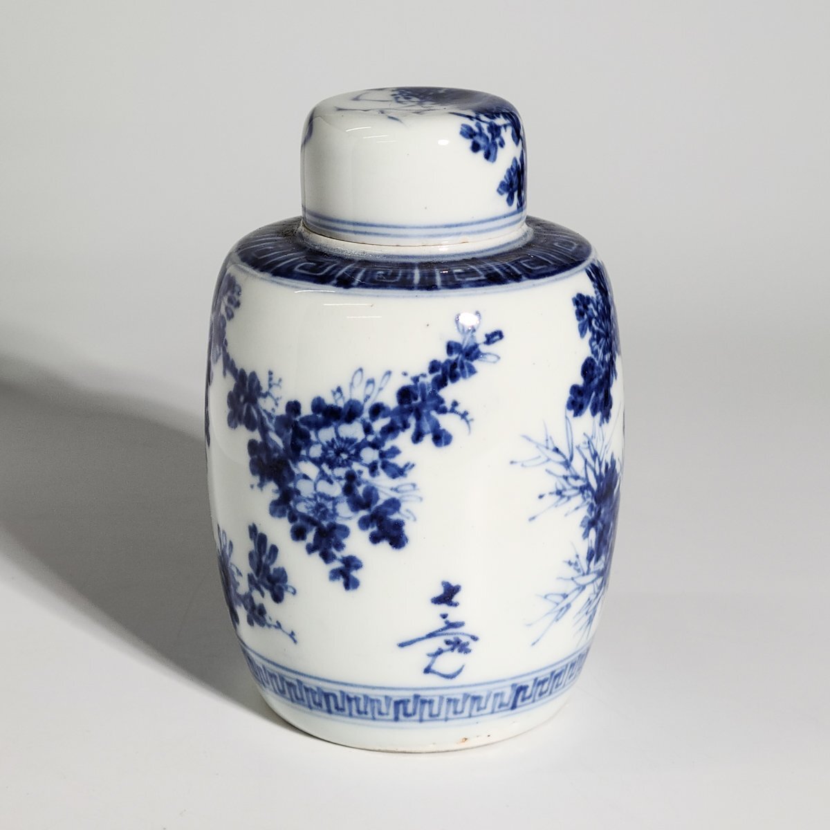 洛座】清水七兵衛 煎茶器 急須 茶壺 煎茶碗5客 <茶入 七之 染付 洛座】清水七兵衛 煎茶器 急須 茶壺 煎茶碗5客 <茶入 七之 染付