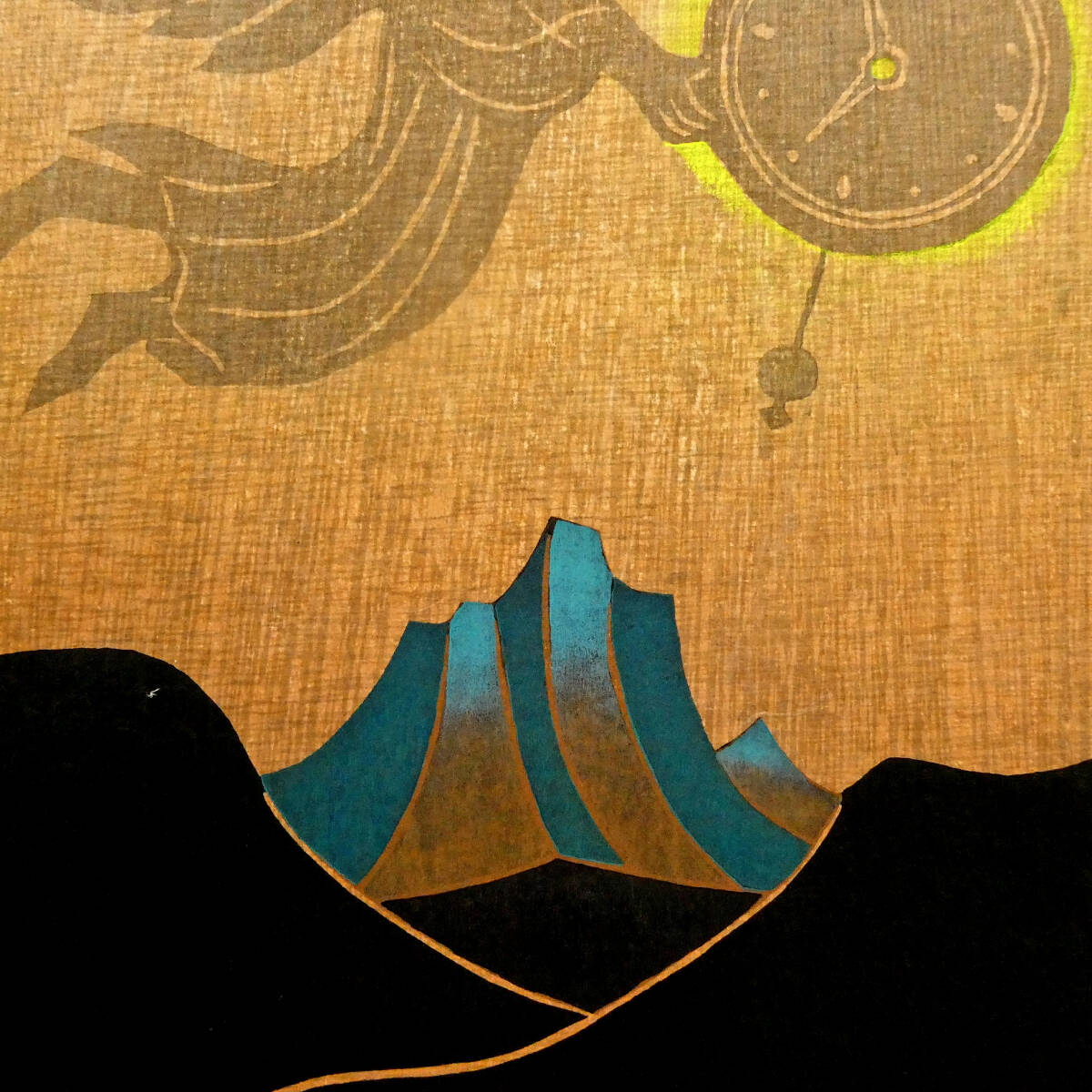 金守世士夫◇時計錦絵 木版画作品◇「湖山 時計神」◇現存する 金守世士夫◇時計錦絵 木版画作品◇「湖山 時計神」◇現存する
