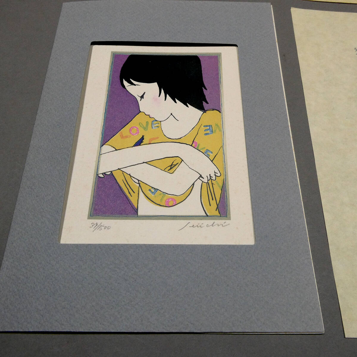 林静一◇直筆サイン入り リトグラフ作品◇「少女.A」◇限定1500 林静一◇直筆サイン入り リトグラフ作品◇「少女.A」◇限定1500