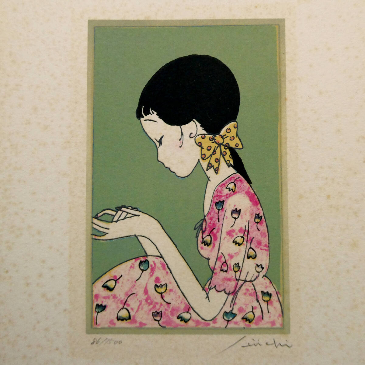 ◇林静一◇直筆サイン入り リトグラフ作品◇「少女.B」◇限定 ◇林静一◇直筆サイン入り リトグラフ作品◇「少女.B」◇限定