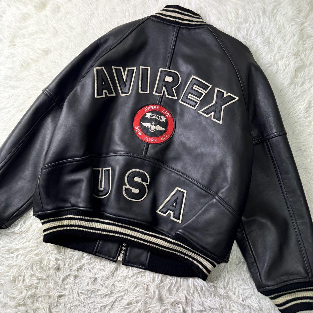 美品/希少 AVIREX バーシティ ジャケット スタジャン オール 美品/希少 AVIREX バーシティ ジャケット スタジャン オール