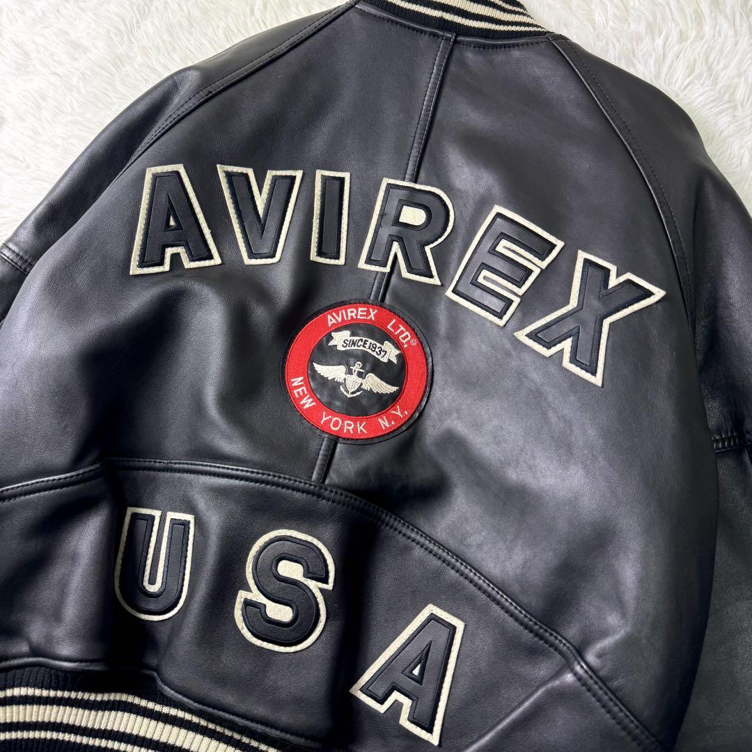美品/希少 AVIREX バーシティ ジャケット スタジャン オール 美品/希少 AVIREX バーシティ ジャケット スタジャン オール