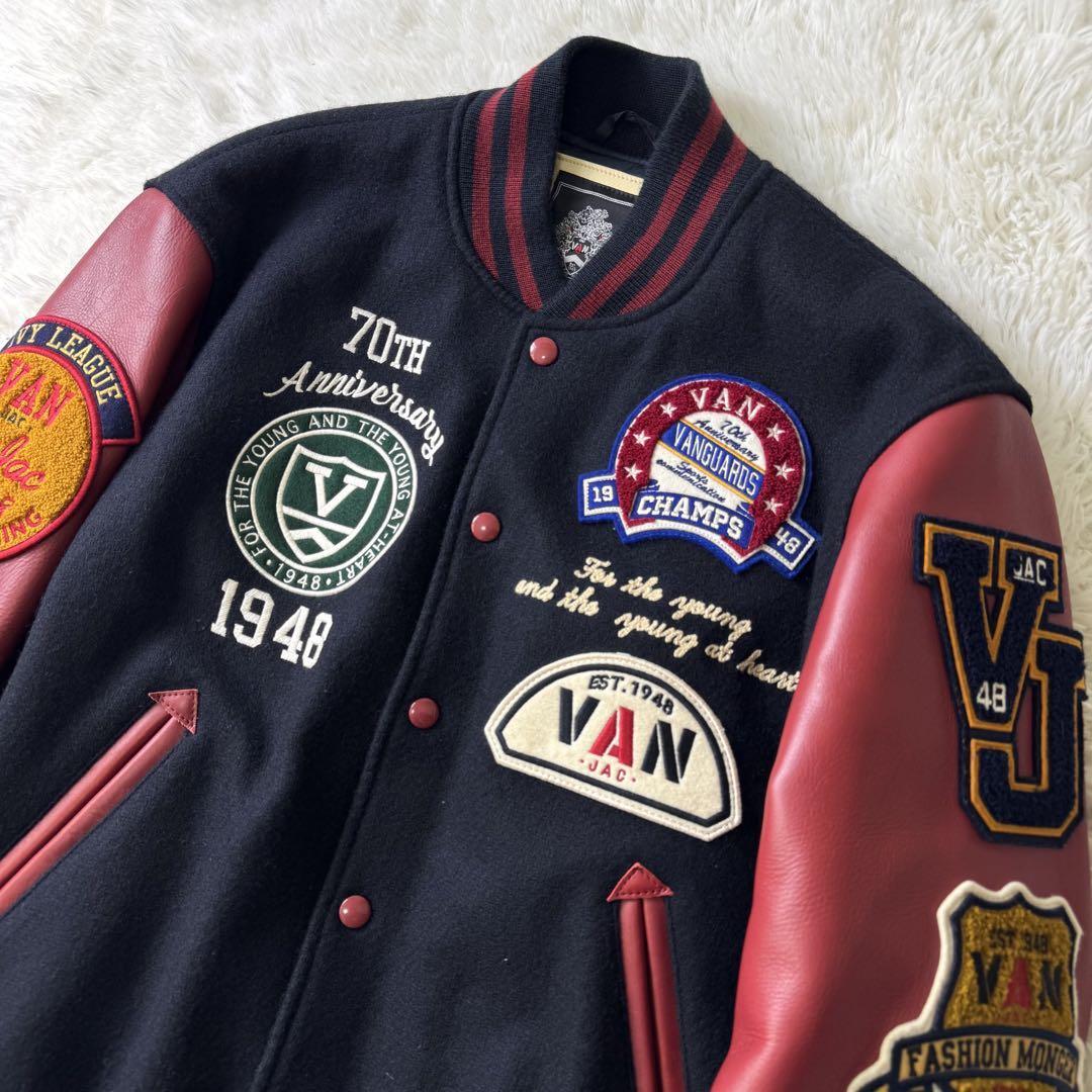 激レア/美品 VAN JACKET 70周年 記念 プレミアム スタジャン 袖 激レア/美品 VAN JACKET 70周年 記念 プレミアム スタジャン 袖