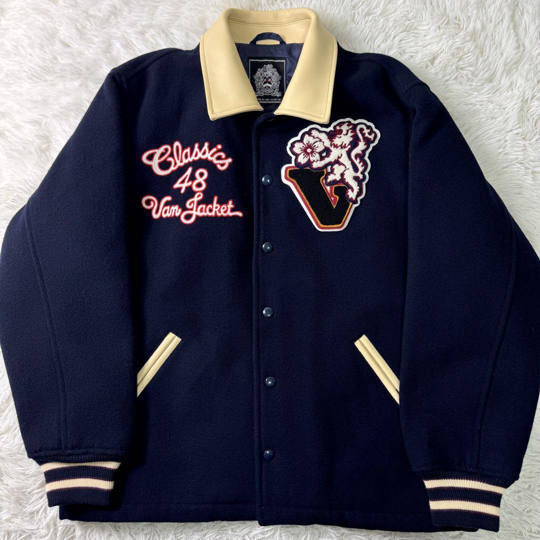 極美品/希少 VAN JACKET スタジャン ワッペン 刺繍 レザー 極美品/希少 VAN JACKET スタジャン ワッペン 刺繍 レザー