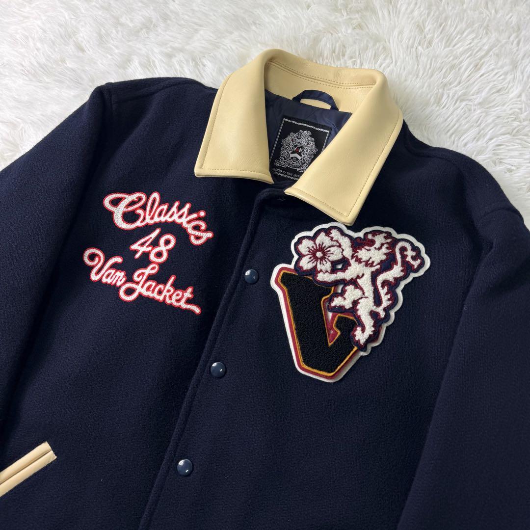 極美品/希少 VAN JACKET スタジャン ワッペン 刺繍 レザー 極美品/希少 VAN JACKET スタジャン ワッペン 刺繍 レザー