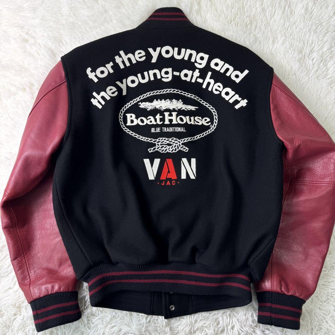 極美品/激レア】VAN JACKET Boat House スタジャン 袖レザー 極美品/激レア】VAN JACKET Boat House スタジャン 袖レザー