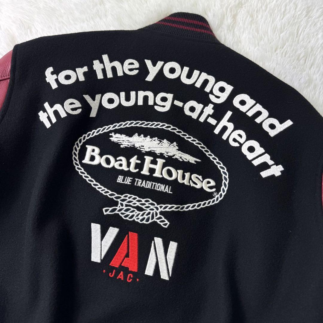 極美品/激レア】VAN JACKET Boat House スタジャン 袖レザー 極美品/激レア】VAN JACKET Boat House スタジャン 袖レザー