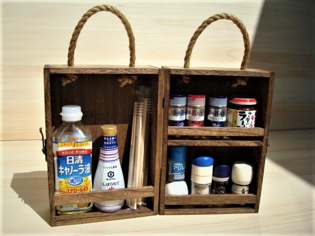 スパイスボックス 小 オーク 新品  ハンドメイド 自作 桐 受注生産 キャンプギア DIY スパイスラック_画像1