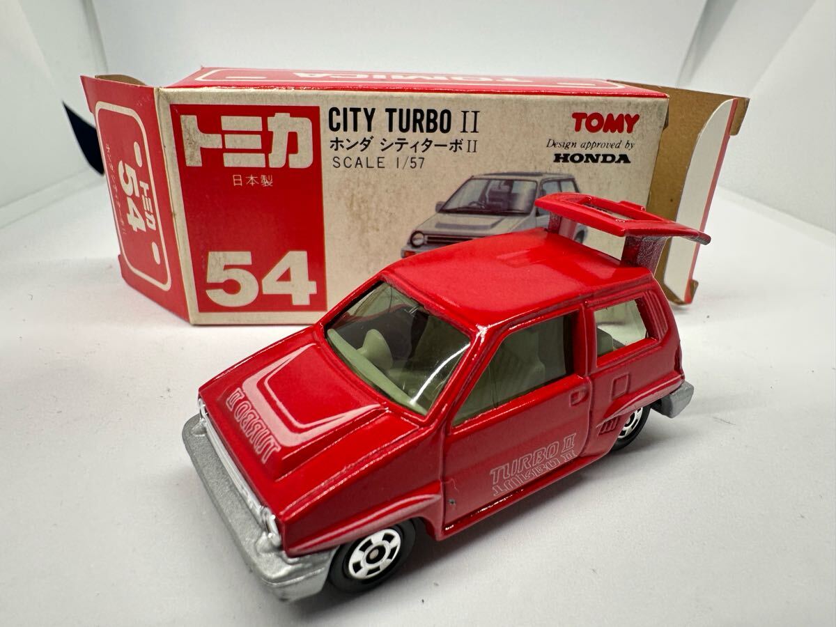トミカ赤箱 54 ホンダ シティターボⅡ 当時物 絶版 外箱バー トミカ赤箱 54 ホンダ シティターボⅡ 当時物 絶版 外箱バー