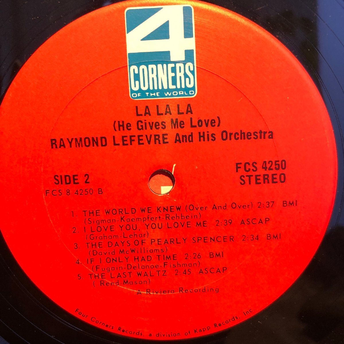 Raymond Lefevre And His Orchestra / La La La (He Gives Me Love) LP 4Corners Of The World