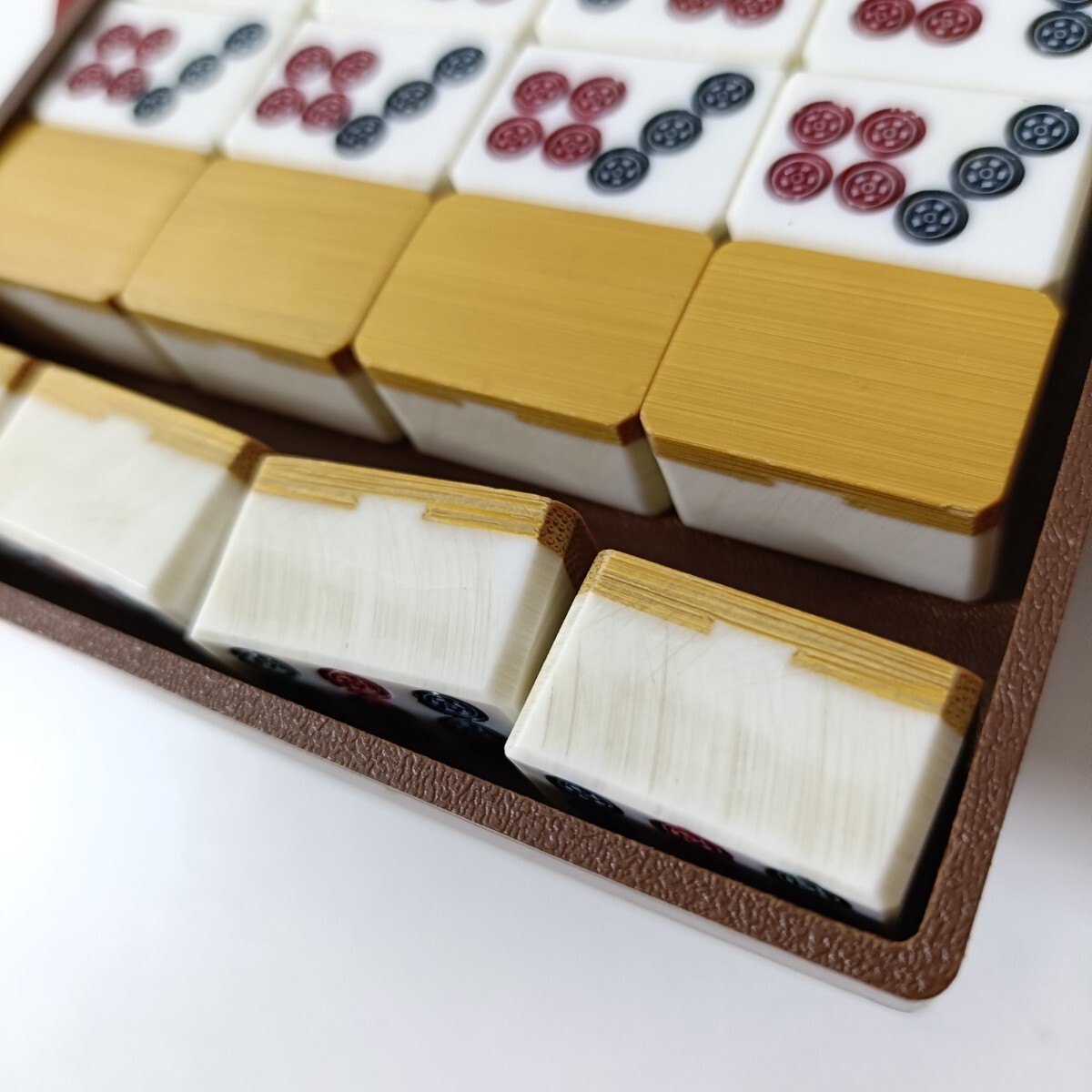 昭和レトロ 麻雀牌 背竹牌 デッドストック 未使用品 [麻雀牌 昭和レトロ 麻雀牌 背竹牌 デッドストック 未使用品 [麻雀牌