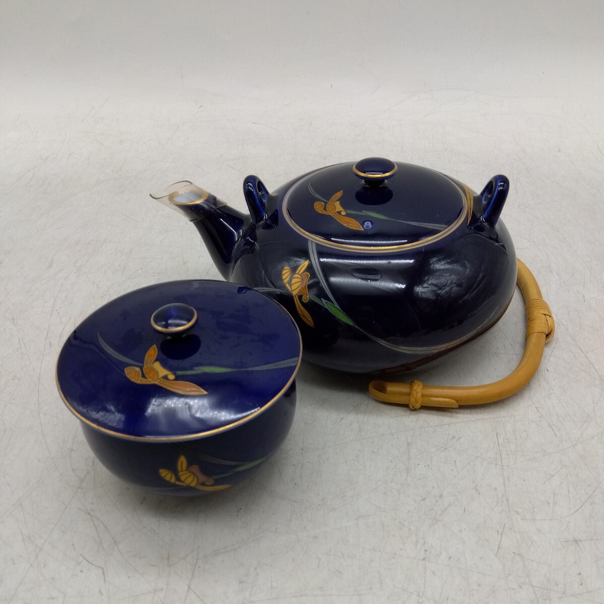 保管品】急須セット 茶器セット 日本茶 中国茶 陶器 若宮 箱付き 保管品】急須セット 茶器セット 日本茶 中国茶 陶器 若宮 箱付き
