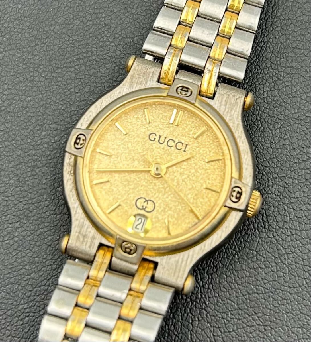 835】GUCCI グッチ 9000L ゴールド文字盤 腕時計(m3/26)(女性 835】GUCCI グッチ 9000L ゴールド文字盤 腕時計(m3/26)(女性