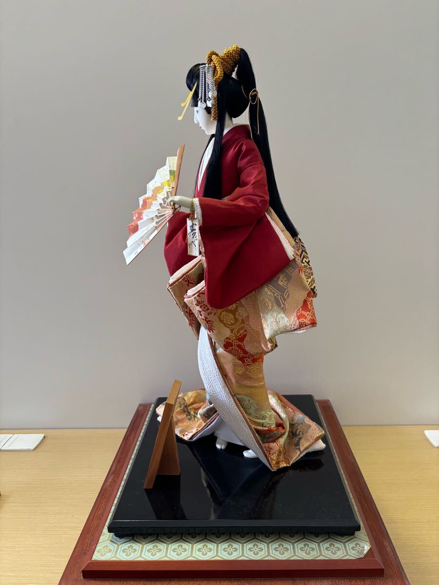 ○F#477 尾山人形 寿喜代作 日本人形 ガラスケース付 着物 飾り ○F#477 尾山人形 寿喜代作 日本人形 ガラスケース付 着物 飾り