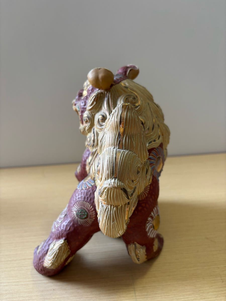 ♪B☆926 九谷焼 玉乗り獅子 シーサー 狛犬 玉獅子 縁起物 魔 ♪B☆926 九谷焼 玉乗り獅子 シーサー 狛犬 玉獅子 縁起物 魔