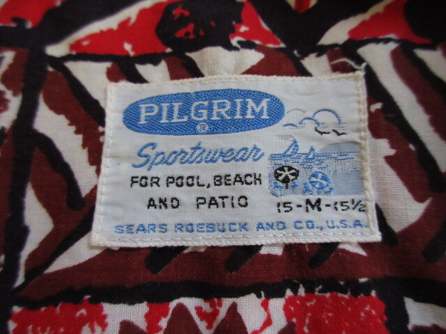USA製 ビンテージ 50S 60S ピルグリム PILGRIM 総柄 USA製 ビンテージ 50S 60S ピルグリム PILGRIM 総柄