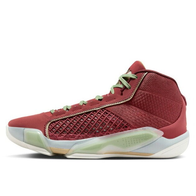 ナイキ エア ジョーダン 38 CNY PF 30cm 定価30030円 エンジ/ライトグリーン AIR JORDAN XXXVIII CNY PF ルナニューイヤー スニーカー_画像2