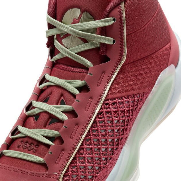 ナイキ エア ジョーダン 38 CNY PF 30cm 定価30030円 エンジ/ライトグリーン AIR JORDAN XXXVIII CNY PF ルナニューイヤー スニーカー_画像6