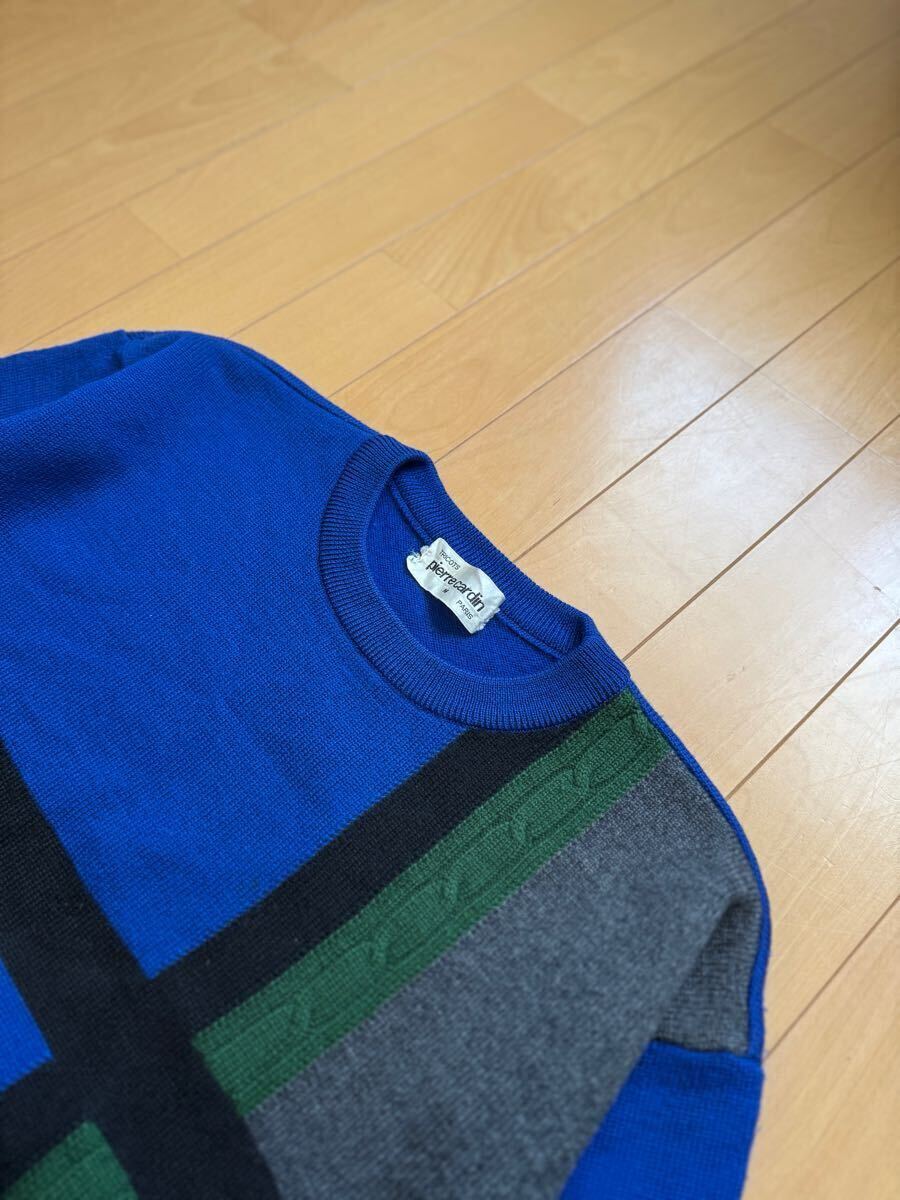 レトロ】Pierre Cardin ピエールカルダン カラーブロック柄 レトロ】Pierre Cardin ピエールカルダン カラーブロック柄