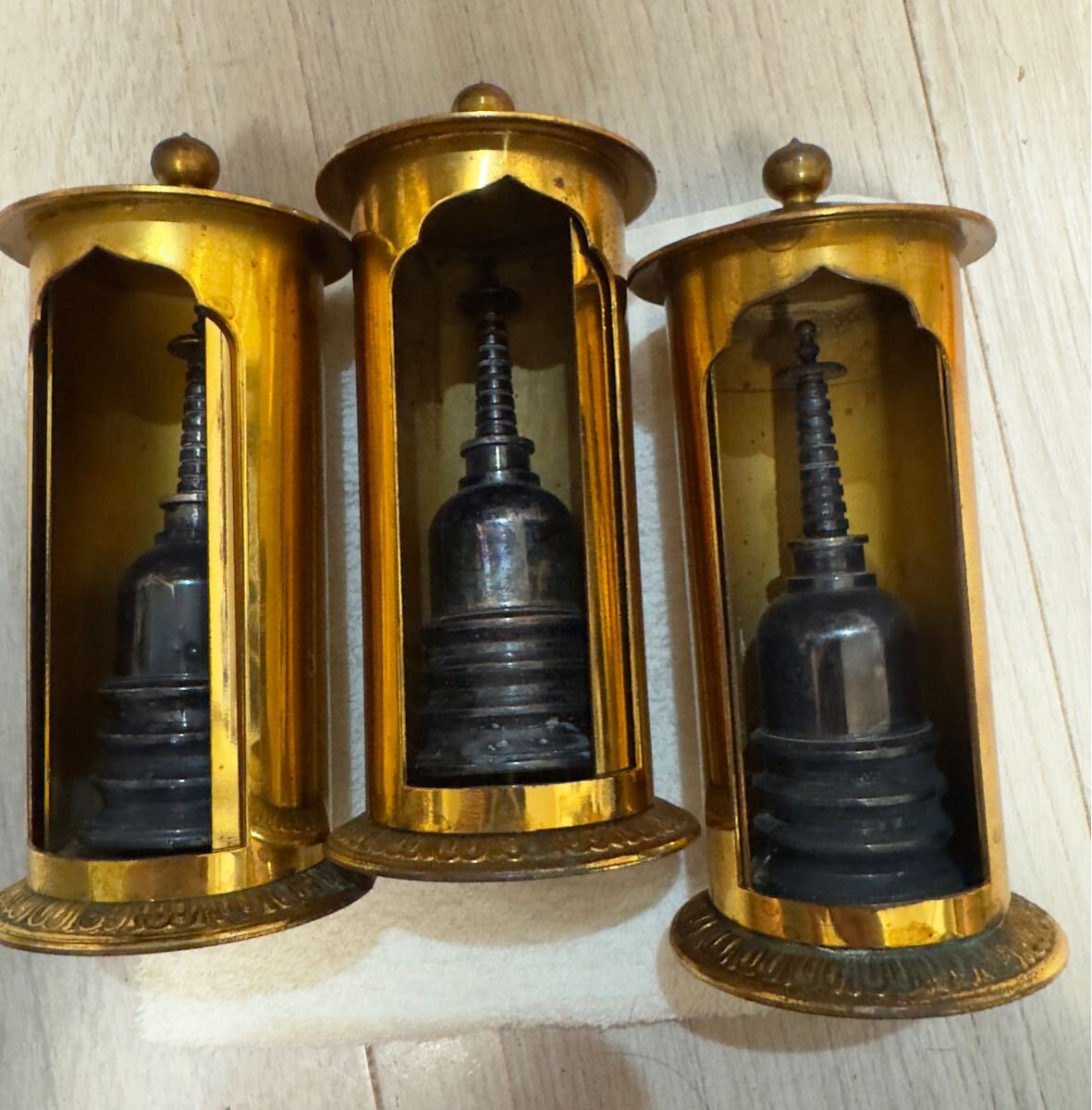 真鍮製 阿含宗 仏舎利宝珠尊 仏舎利塔 3個(仏具一般)|売買され 真鍮製 阿含宗 仏舎利宝珠尊 仏舎利塔 3個(仏具一般)|売買され