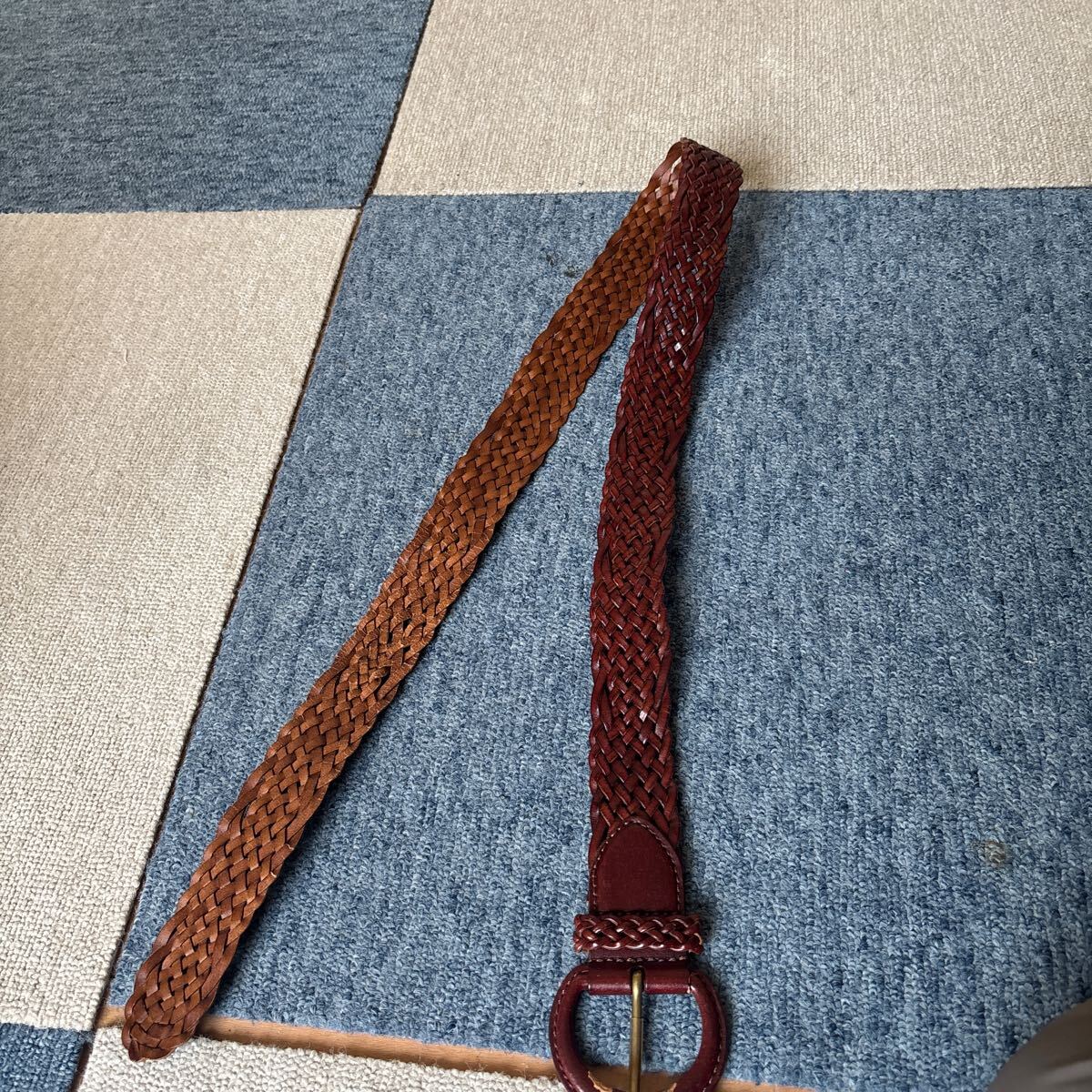 USED レディース　 レザー ベルト　メッシュベルト 茶　200円
