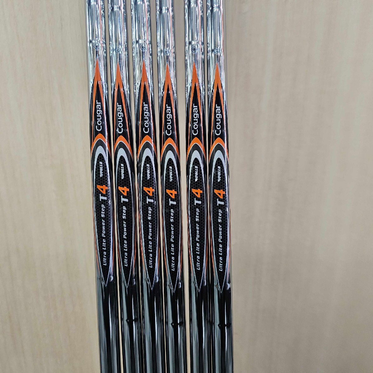 [未使用品]ワケあり 限定 MACH マッハ アイアン Cougar Ultra Lite Power Step T4 APOLLO スチールシャフト 6本セット PW #9 #8 #7 #6 #5_画像2